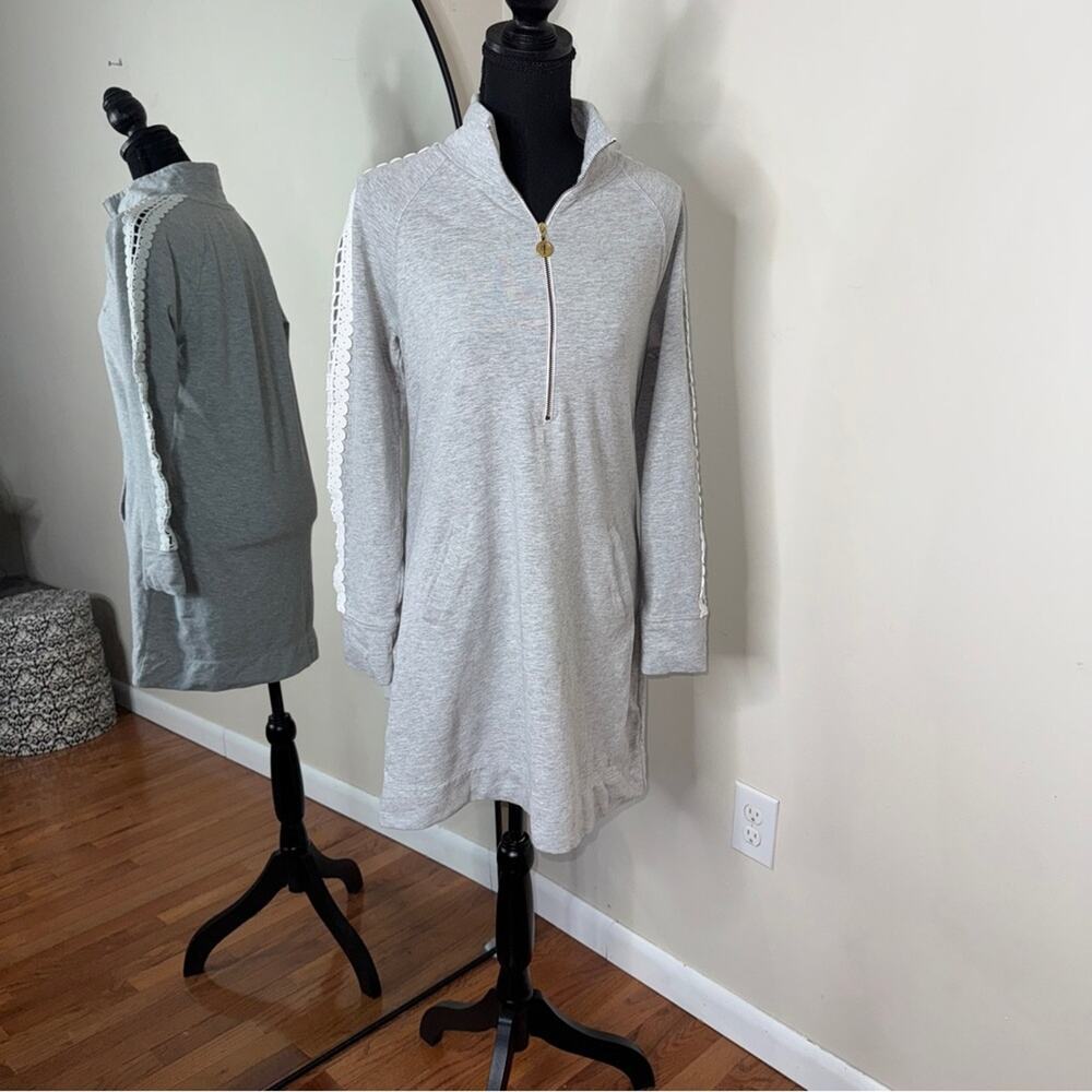 Lilly Pulitzer Skipper Solid Popover Dress Seaside Gray Size M